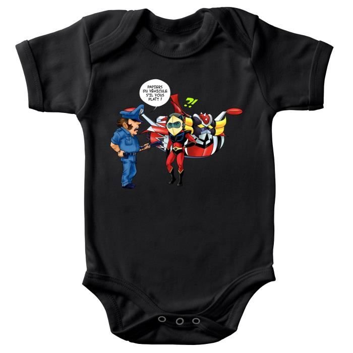 Body Bebe Manches Courtes Noir Parodie Goldorak Actarus Papiers Du Vehicule S Il Vous Plait Body Bebe De Qualite Superieure Noir Cdiscount Pret A Porter