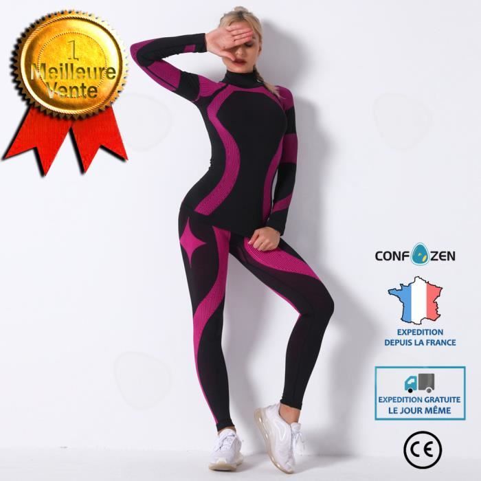 Combinaison De Yoga PEKMAR Femme à Manches Longues - Tissu Stretch, Coupe Sablier, Nombreuses Couleurs Et Tailles S-XL - 2