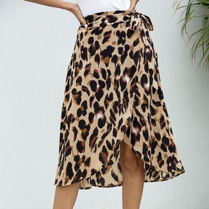 jupe leopard soie