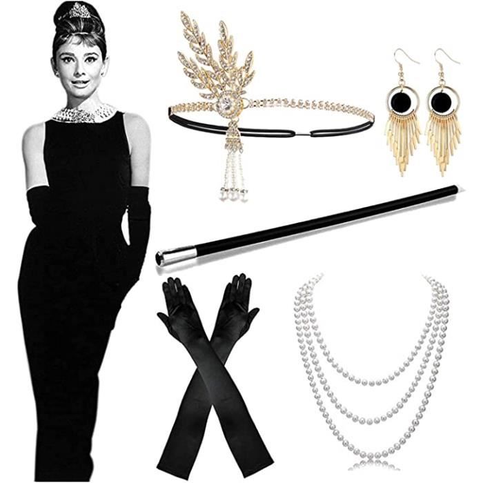 Déguisement Femme Audrey Hepburn, Accessoires des Annee 20, AYUQI Kit  Déguisement - Année 20 30 Femmes Halloween déguisement Noël - Cdiscount  Jeux - Jouets