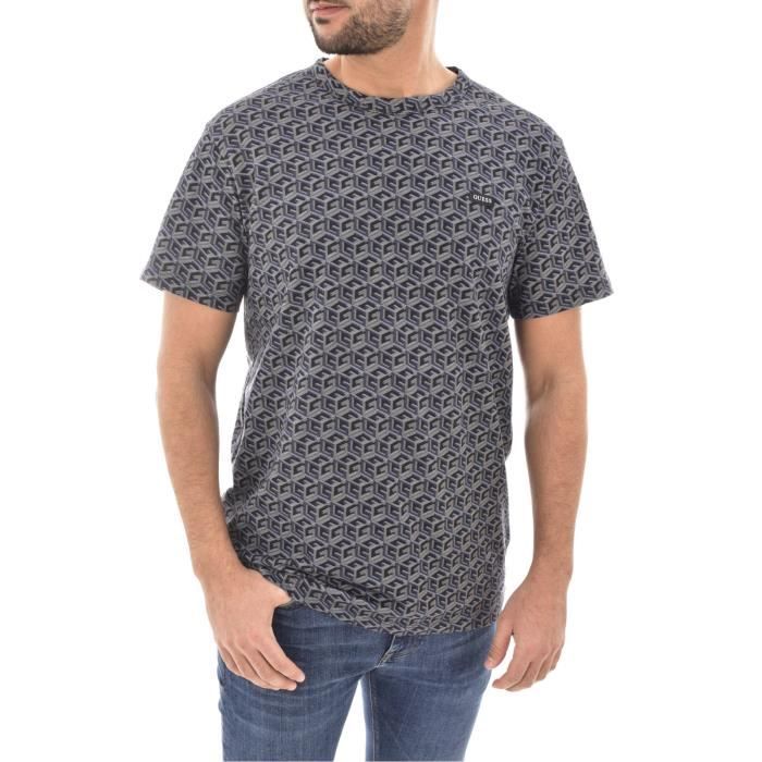 T-shirt Homme Hot Tuna, Coton Gris/bleu, Taille S, Manches Courtes