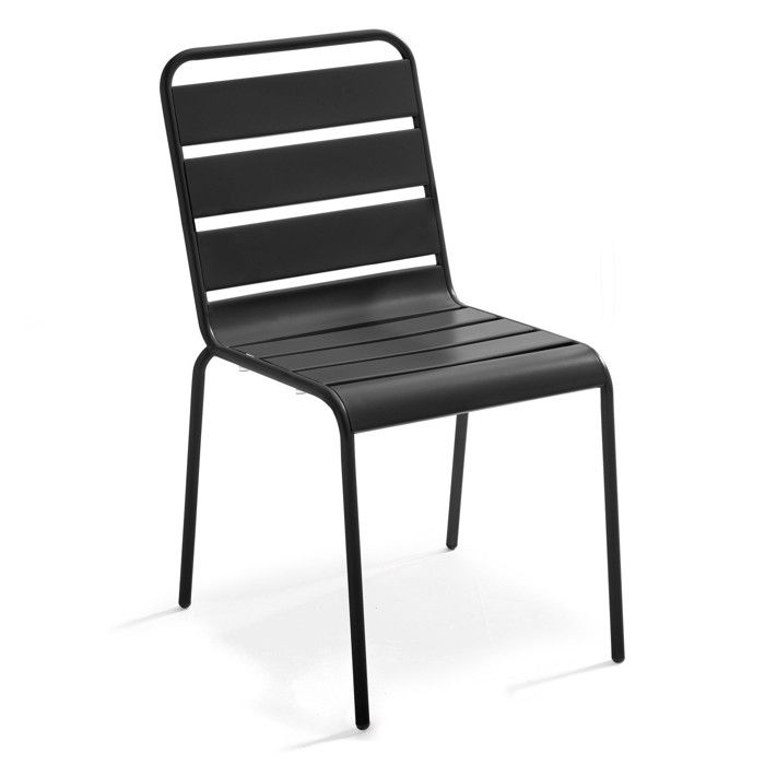 Chaise en métal anthracite Palavas Oviala