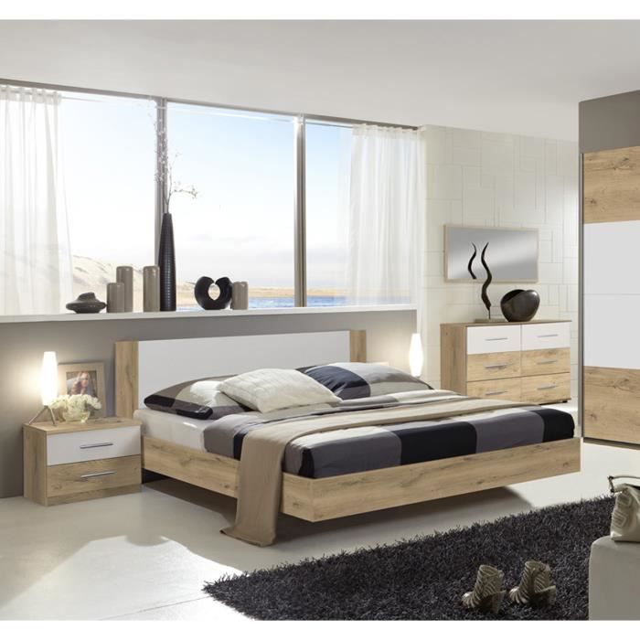 Chambre Complète Adulte Parisot YSA - Style Contemporain En Noyer Silver - 140x190 Cm - Fabrication Française