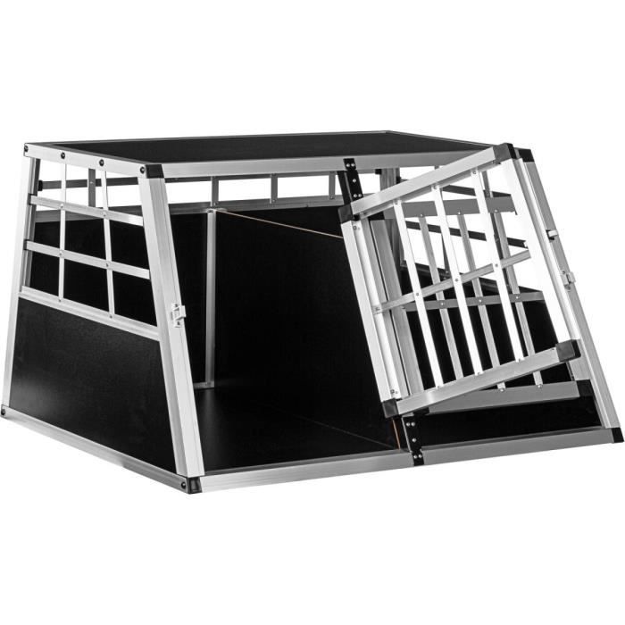 Meilleurs prix pour petstuff® Cage de transport pour chien, 2 portes avec paroi de séparation, 89 x 69 x 50 cm, en aluminium, paroi arrière 90°