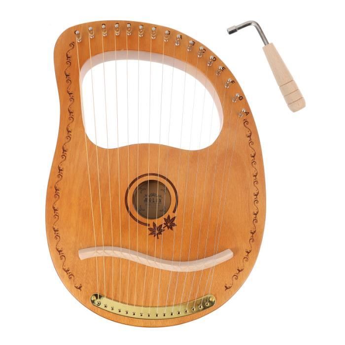 SMAA 16-String Cordes métalliques Lyre Harp Bois dacajou Instrument à Cordes en Bois Massif avec Sac de Transport Tuning Clé de Serrage Un Chiffon de Nettoyage Cordes,Bleu 