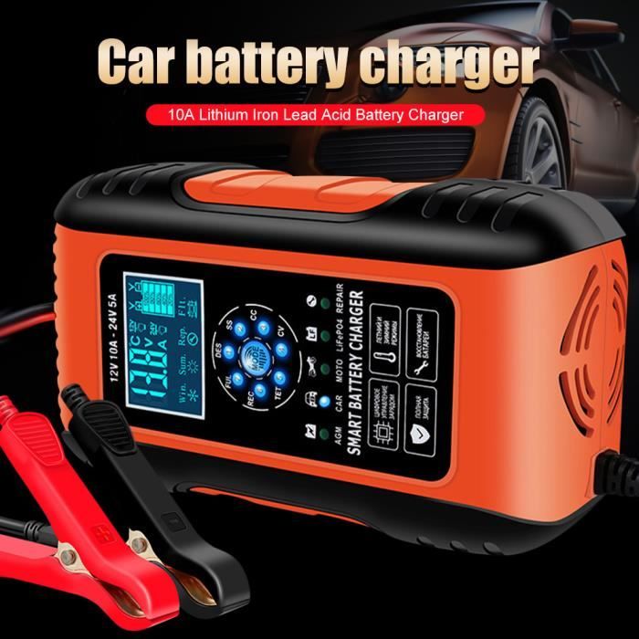 Chargeur batterie voiture Intelligent 12V 10A /24V 5A,7 Étapes de