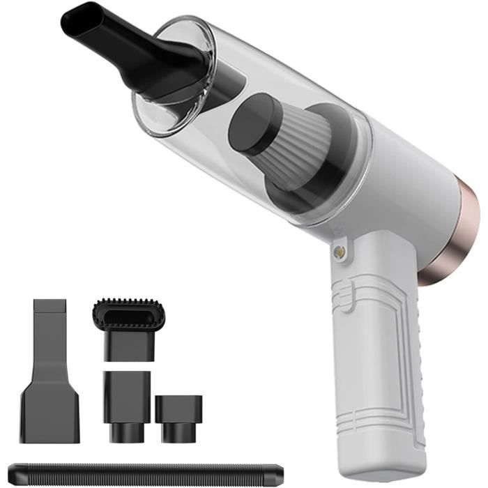 Suloea Mini Aspirateur à Main Sans Fil – Puissant 42W, Ventilateur Intégré, Batterie 4000 MAh, USB-C, Idéal Voiture, Bureau, Maison