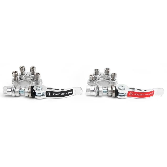 Bornes De Batterie 12V à 4 Voies - Lot De 2 (Rouge Et Noir) Avec Rondelles Anti-Corrosion - Pour Voiture, Camion, Bateau