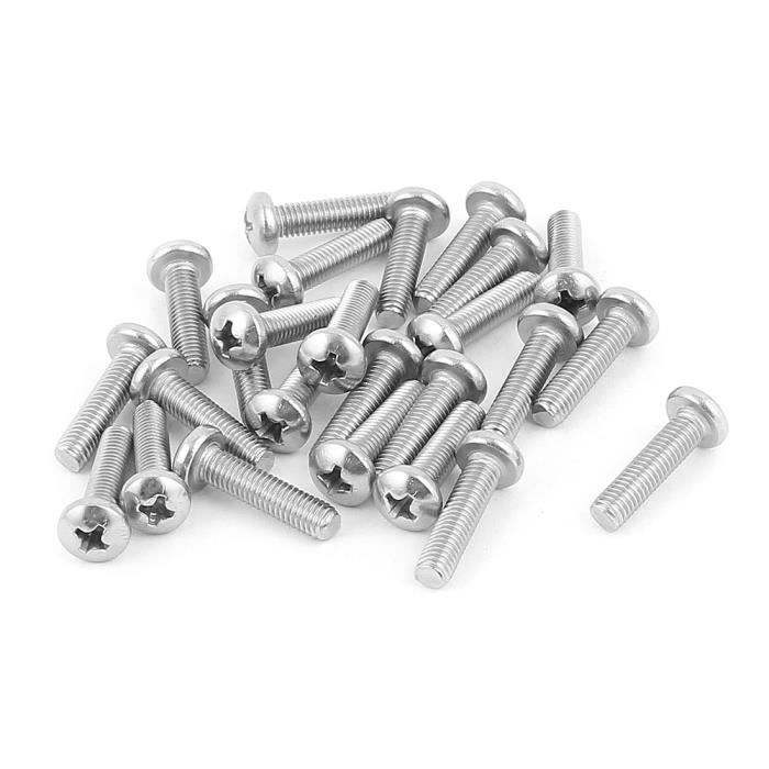 sourcingmap/® M5 x 20mm Metrique Hex Prise /écras/é plat T/ête Vis Boulons Noir 20PCS
