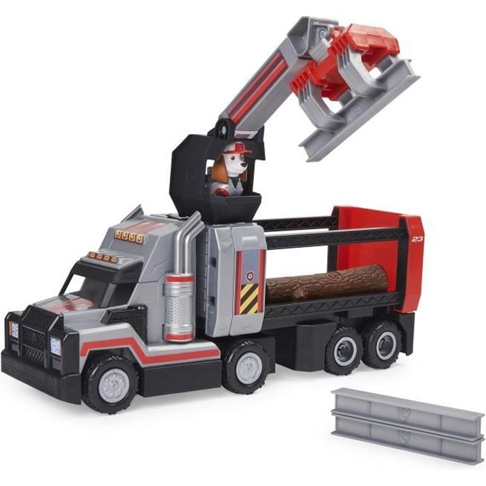 Camion Deluxe Al Big Truck Pups La Pat' Patrouille - Paw Patrol - Avec Remorque Rotative et Bras Mécanique