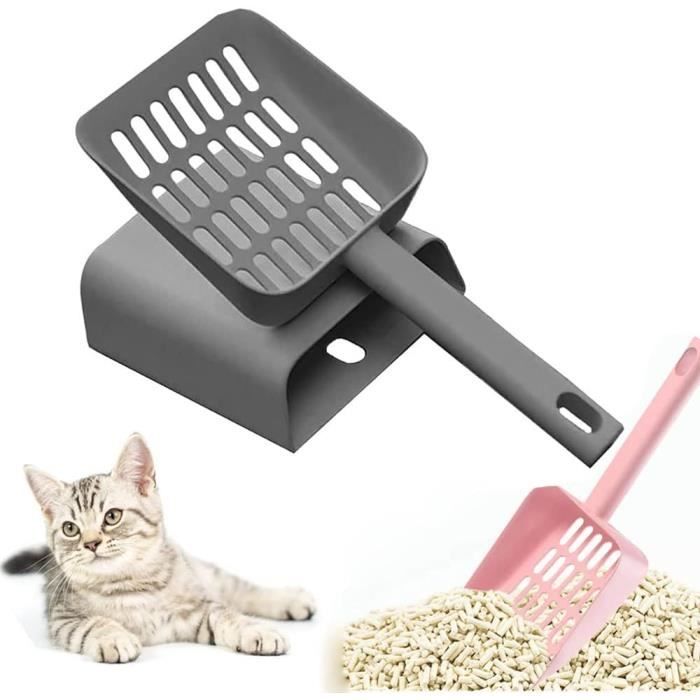 Pelle à Litière Chat 2 En 1 Amovible Grise – Pelle Profonde + Bac Avec Sacs Poubelle – Nettoyage Hygiénique Et Rapide Litière Agglomérante