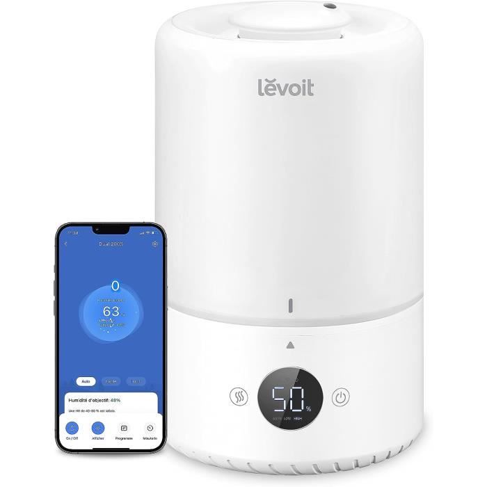 LEVOIT Humidificateur d'Air 6L Haut Remplissage, Intelligent WiFi Froid et  Chaud pour Bebe - Cdiscount Bricolage