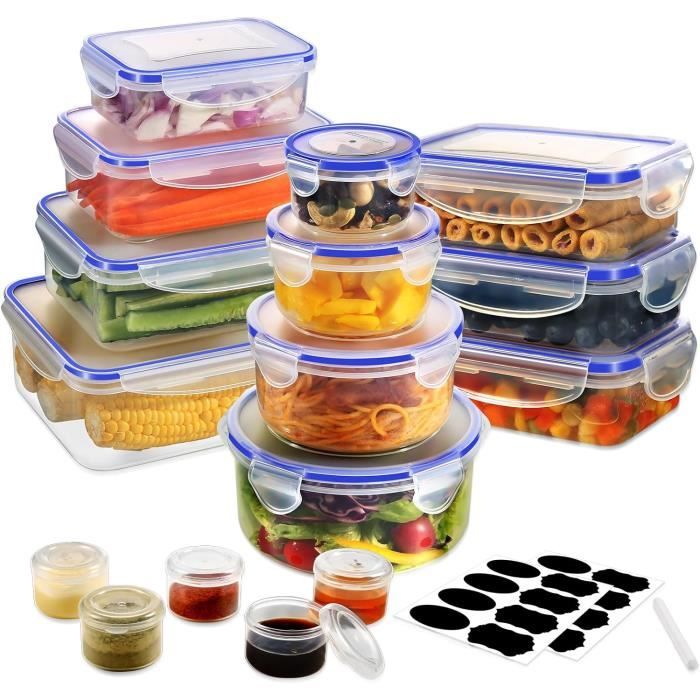 ostba appliance 32 pièces boîte alimentaire set plastique hermétique, sans bpa boîte conservation alimentaire, 100% étanche, ada4