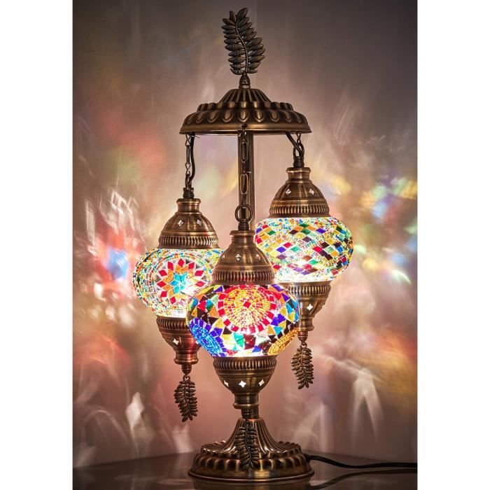 DEMMEX Lampe mosaïque turque - Fait main en Turquie - Lampe de table ou