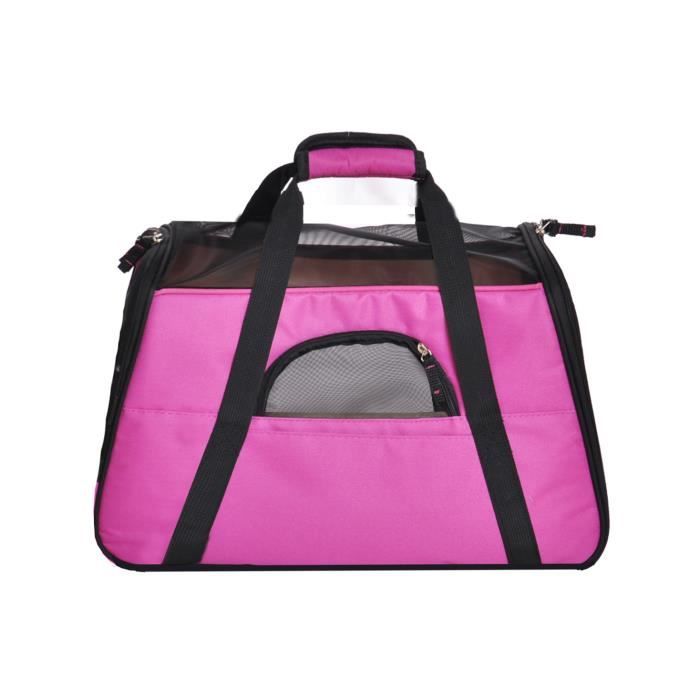 Comparer les prix de Sac de Transport pour Chien Chat 41*20*27 cm Animal de Compagnie Voyage Sac Bandouliere Caisse de Transport Respirant