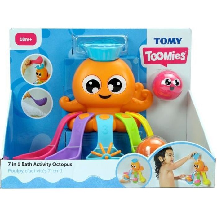 Poulpy d'activités 7-en-1 - TOMY - Jouet de bain éducatif pour bébé - Bleu - 12 mois et plus