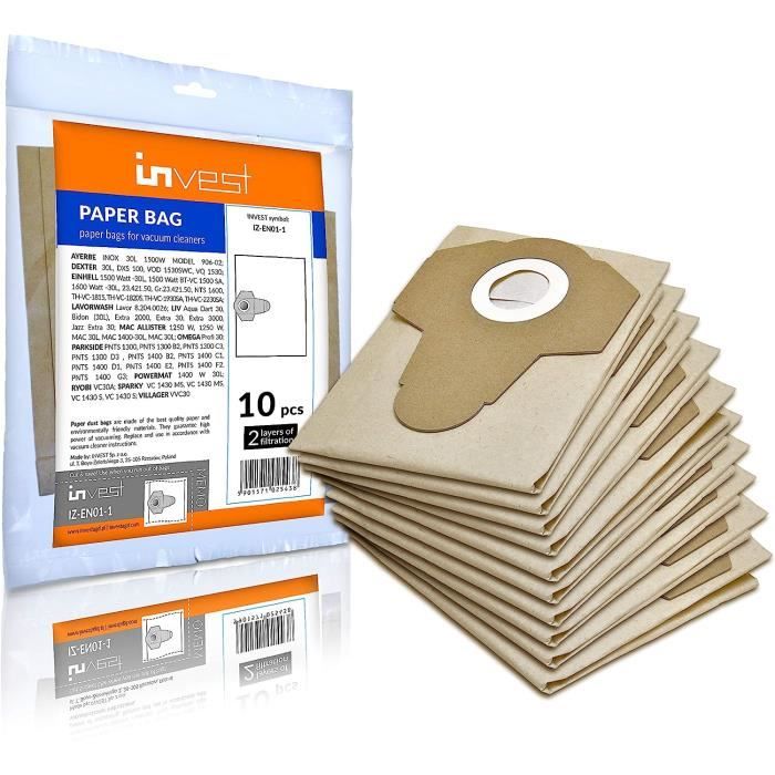 5 Sacs Aspirateur Compatibles Parkside PNTS 30/7E - Lot économique - Neufs