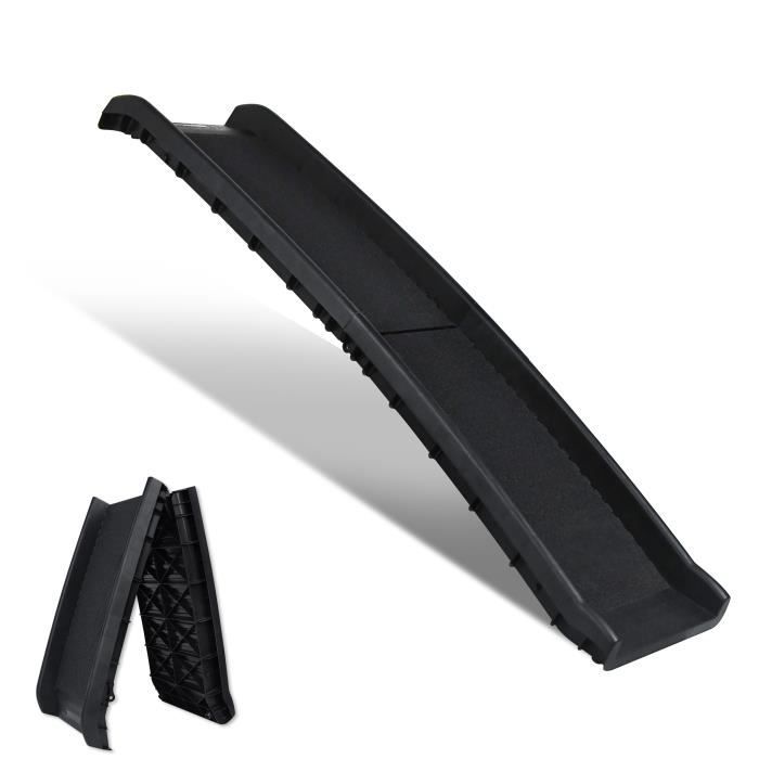 Comparer les prix de UISEBRT Escalier pour Chien en Plastique, Rampe pour Chien et Petits, Rampe Antidérapante Coffre de Voiture Jusqu'à 90kg(Noir)