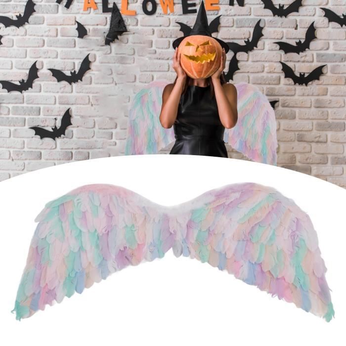 Ailes créatives en plumes d'ange avec sangles élastiques - Couleurs vives - Légères - Costume - Ailes de cosplay - Accessoires de photographie - Fournitures d'Halloween - Noir et blanc Ailes créatives en plumes d'ange avec sangles élastiques - Couleurs vives - Légères - Costume - Ailes de cosplay - Accessoires de photographie - Fournitures d'Halloween - Noir et blanc