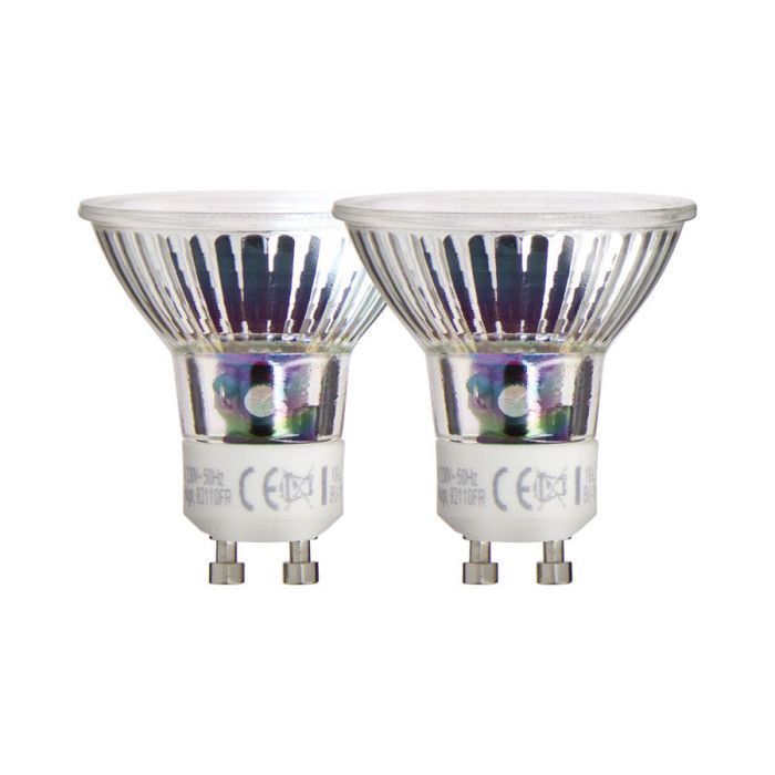 Lot de 2 ampoules SMD LED culot GU10 520 Lumens équivalence 75W 4000 Kelvins Blanc neutre Lot de 2 ampoules SMD LED culot GU10 520 Lumens équivalence 75W 4000 Kelvins Blanc neutre