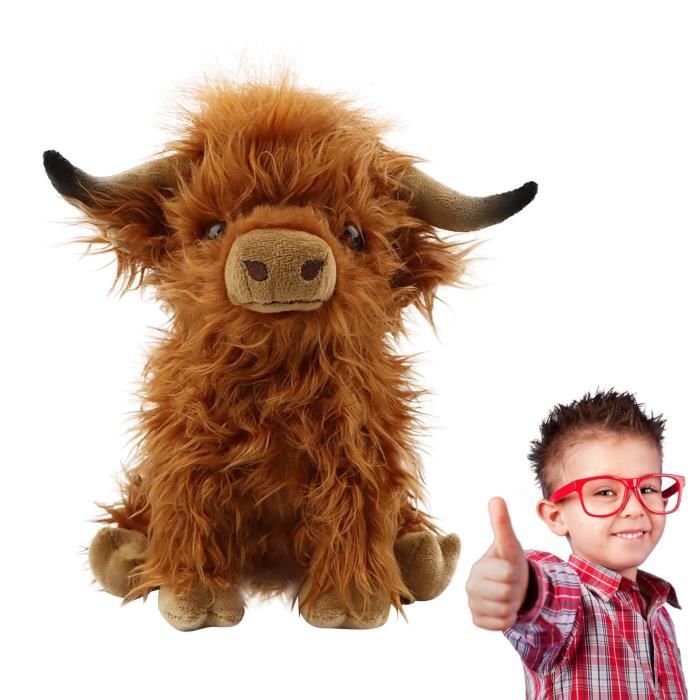 Comparer les prix de Jouet animal en peluche mignon de bétail des Highlands écossais en peluche bébé vache N°2