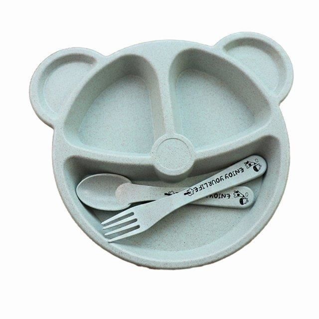 Ramona The Radish Service De Table Enfant Assiette + Cuillère Oli&Carol - Bois D'Hévéa Naturel Sans Plastique Dès 6 Mois