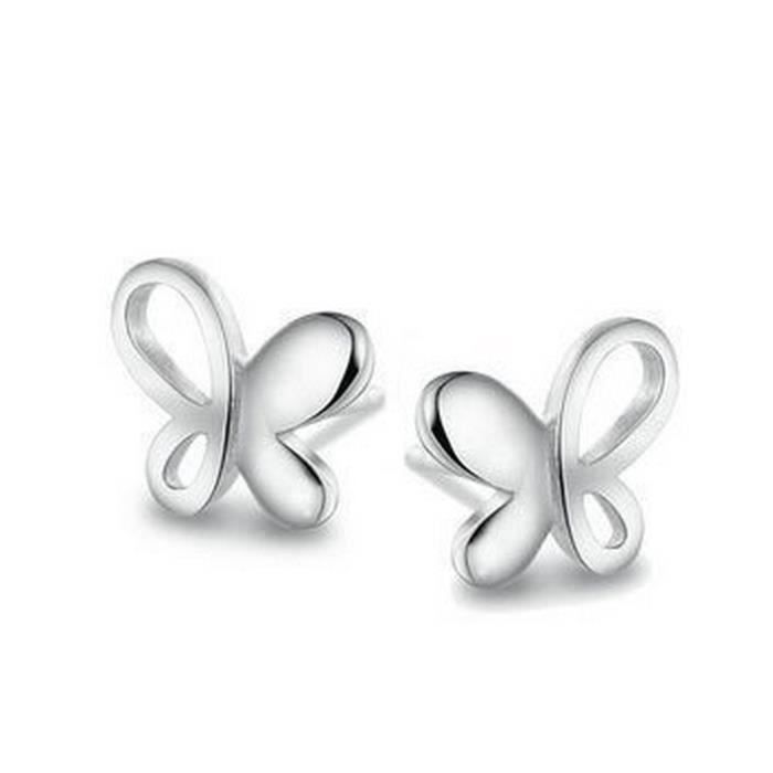 Boucles D'oreilles Pendantes Papillon En Argent 925 - Crochet, Style Y2K Par Silverly