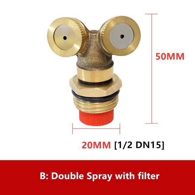 TKSE Buse De Pulvérisation Brumisation Réglable En Laiton - Arroseur Irrigation Jardin G1/2'' Pour Pelouse Et Plantes
