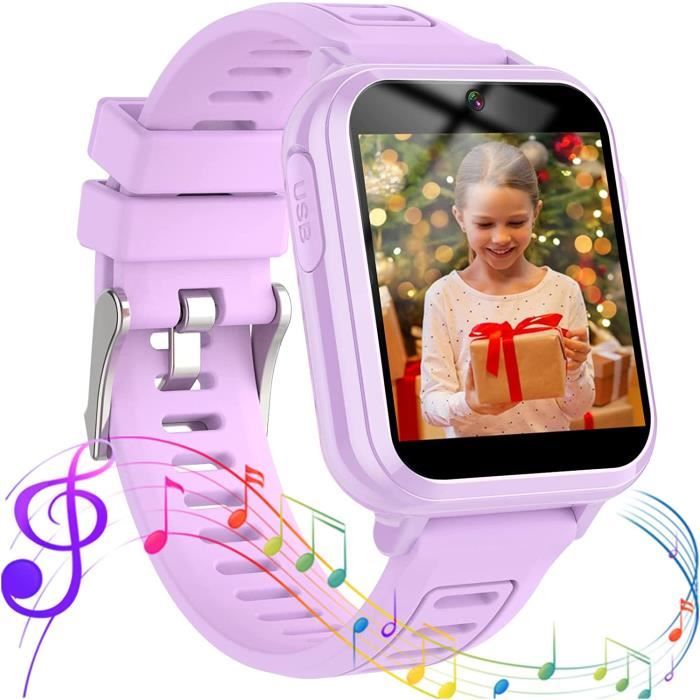 Montre intelligente pour enfants montre intelligente avec podomètre et lampe de poche pour garçons et filles de 4 à 12 ans violet