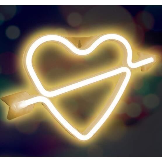 Veilleuse Led Fleche Cupidon Amour Lumiere Chaude Enseignes Lumineuses Decoration Murale Batterie Et Alimente Par Usb Neons Eclair Achat Vente Veilleuse Bebe Cdiscount