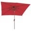 SORARA Parasol Jardin avec Lampes LED et USB Turquoise Pied Non INCL. Rectangulaire Solar Housse de Protection INCL Mécanisme De Basculement à Manivelle 270 x 210 cm 