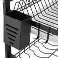 égouttoir à vaisselle 2 niveaux Étagère à vaisselle en acier inoxydable  organisateur de cuisine-RAI-1