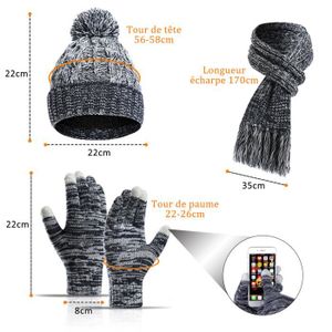 PFFY Lot De 2 Bonnets D'hiver Unisexes Pour Homme Et Femme
