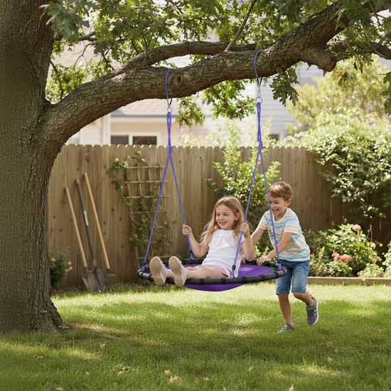 French Days 2026 : Relaxdays Balançoire nid d'oiseau rond 120 cm à suspendre enfant adult... pas cher