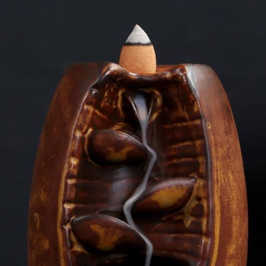 Brûleur D'encens En Céramique Avec Couvercle - Design Zen, Pour Cônes Et Bâtons D'encens
