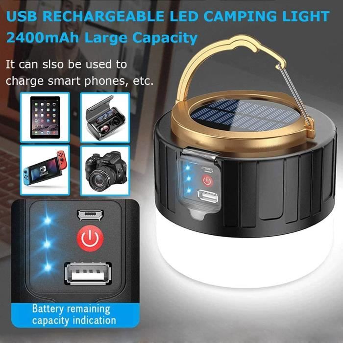 Acheter Ampoule LED rechargeable par USB, 80W, pour Camping en