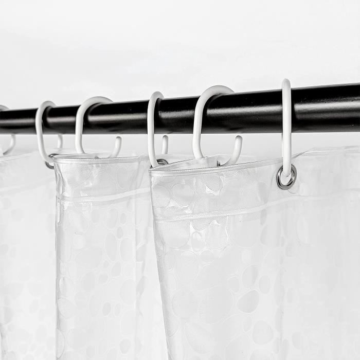 6 Paires Poids Rideau Douche Aimantés Blancs - Anti-Collant Et Anti-Vent - Pour Salle De Bain, Terrasse, Jardin - Installation Clip Simple Sans Perçage - 4