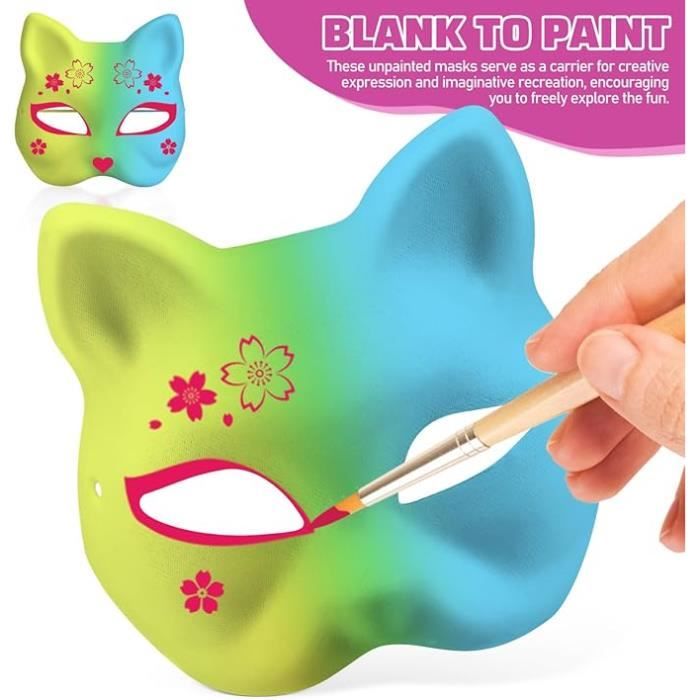 Kit De 2 Masques De Chat Therian, Masque De Renard Vierge Avec Maille