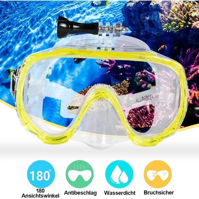 Masque de plongée pliable anti-buée avec tuba et support pour caméra pour  la plongée et la natation - convient pour les adult - Cdiscount Sport