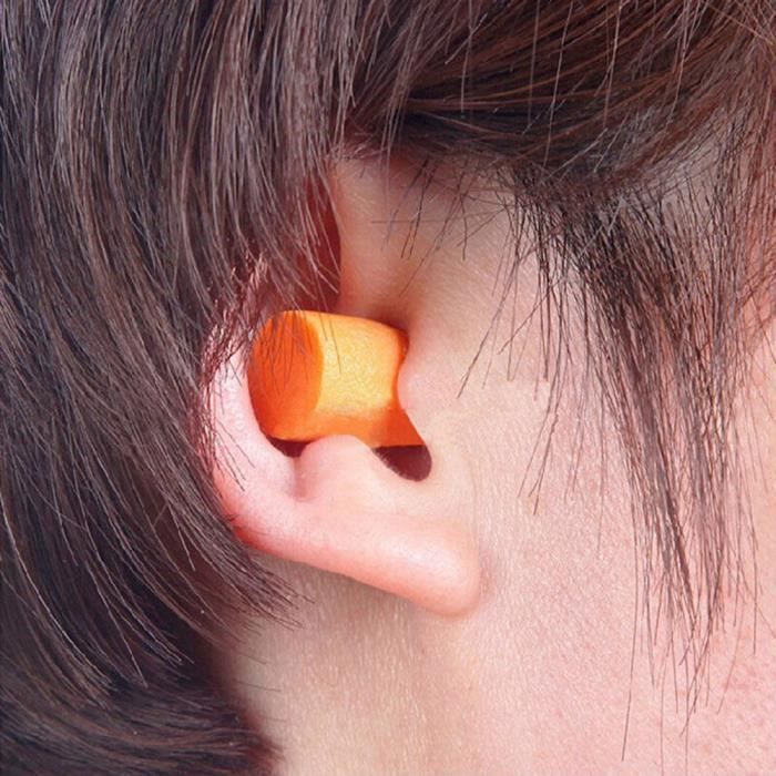 Bouchons d'oreilles jetables 3M 1100 - mousse hypoallergénique - réduction  du bruit 35 dB - orange - 4 paires