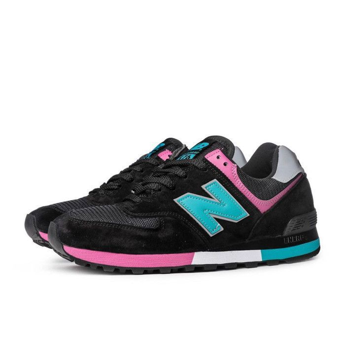 Baskets New Balance OM576 Bordeaux Rouge Homme Lacets Cuir