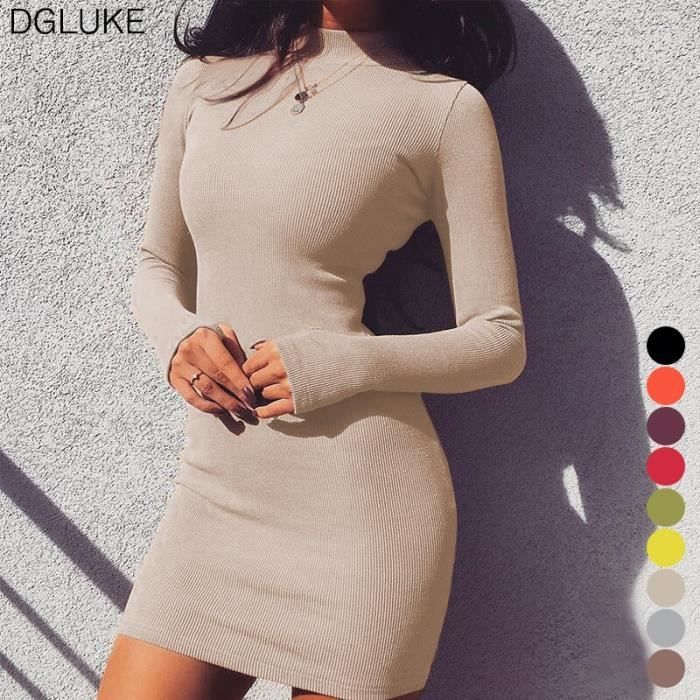 Robe pull moulante courte on sale