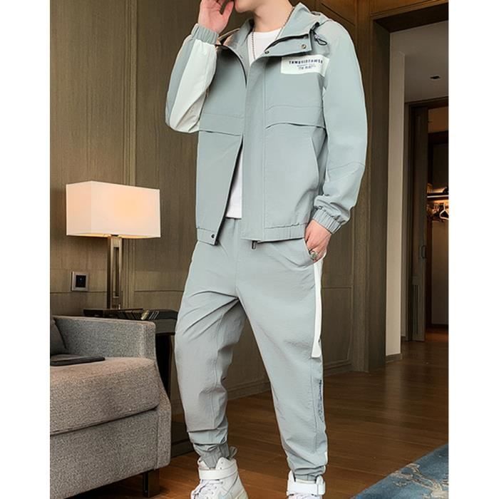 Homme Ensemble Jogging Capuche Top Hoodie Ensembles Sport L