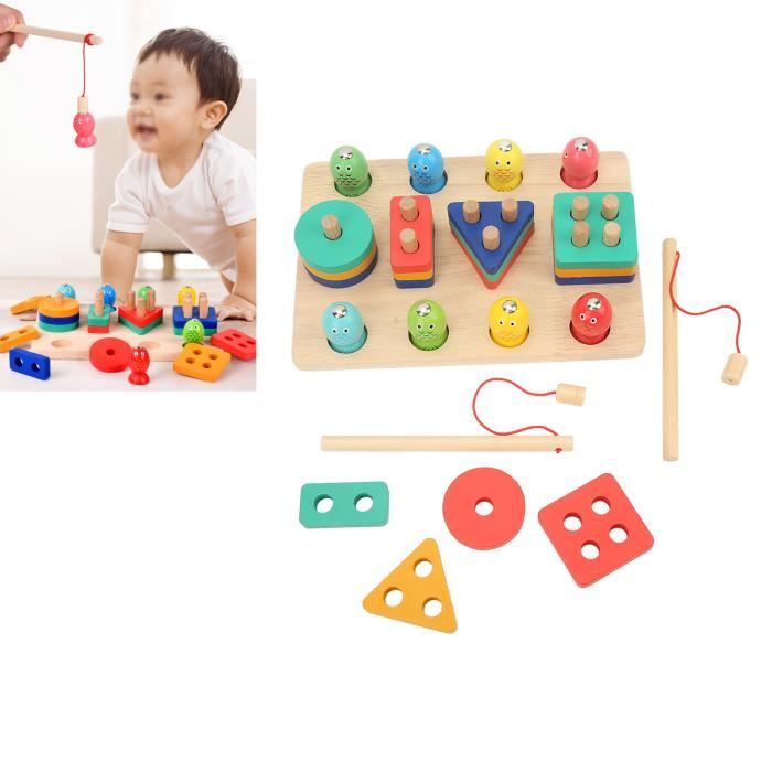 OMABETA Jeu de pêche en bois pour enfants Jeu de pêche en bois 2 en 1 OMABETA Jeu de pêche en bois pour enfants Jeu de pêche en bois 2 en 1