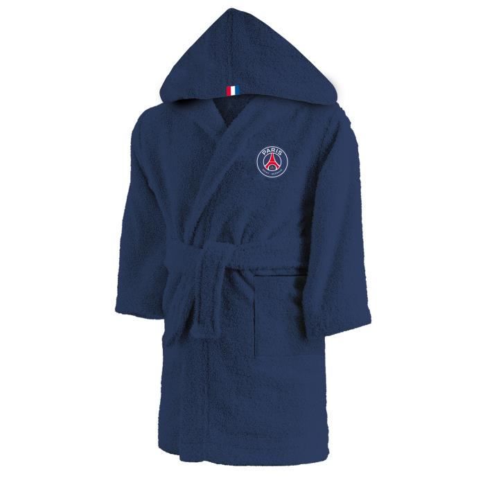 Peignoir enfant à capuche brodé 100% coton, PSG LINES. Taille : 10