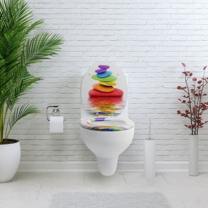 Abattant wc bois frein de chute clearance