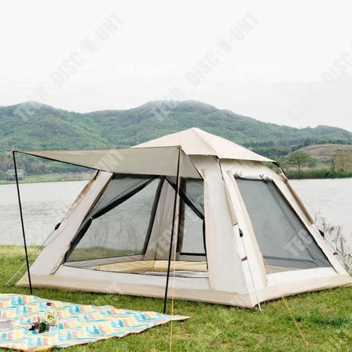 TD® Tente d'extérieur Tente à double couche avec arceaux en fibre