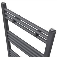 Sèche-serviettes/radiateur De Salle De Bain à Barres Incurvées Noir - 500x764 Mm, 12 Barres, Fonctionne à L'eau Chaude, Sans électricité