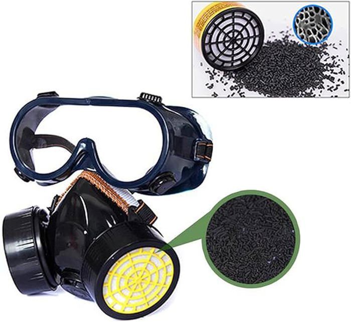 Masque De Protection Réutilisable Ronan Avec Filtres A1P2 - Anti-poussière, Gaz, Peinture | Lunettes Incluses, 2 Cartouches + 6 Filtres