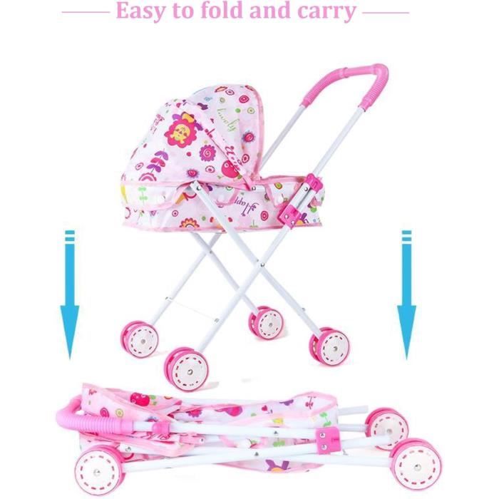 Poussette Bebe Jouet Fille Jouet Pram pour Plus de 3+ Enfants Pliables  poupées simulées Pram de Grande capacité bébé Poussette Jouet - Cdiscount  Jeux - Jouets